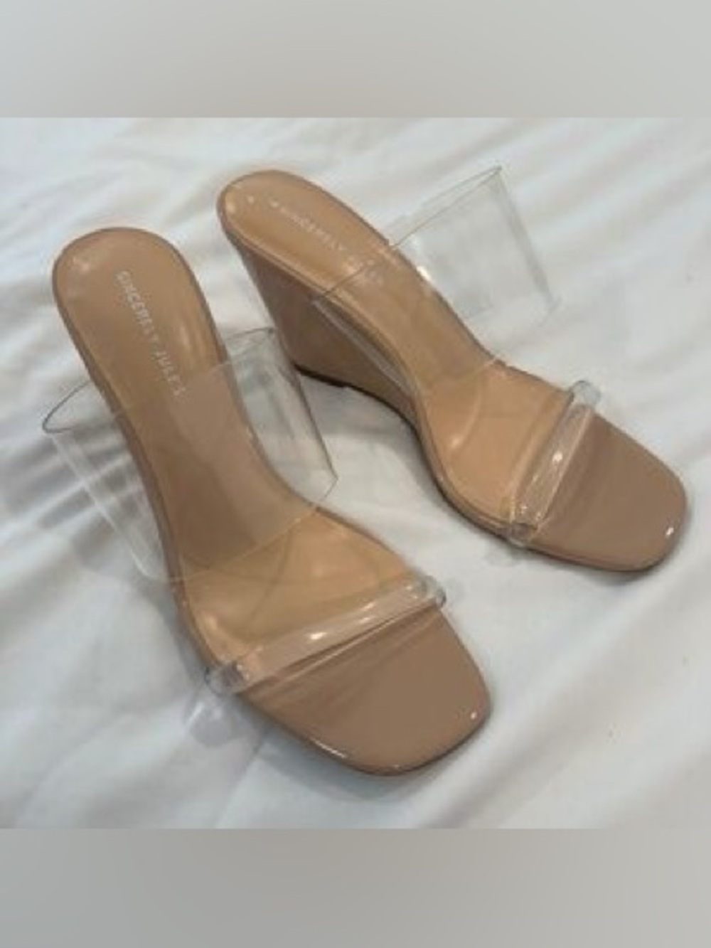 Sincerely Jules Clear Wedge Heels Size: 6.5